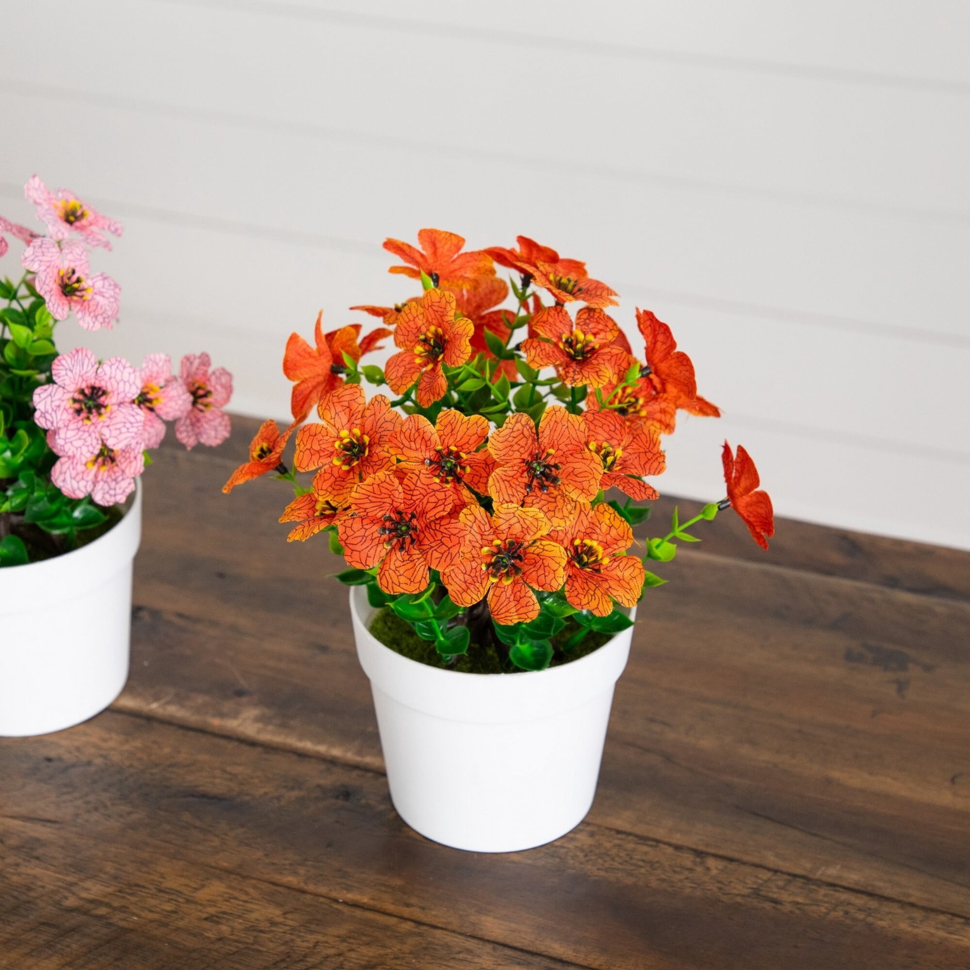 7in. Artificial Spring Daisy in White Pot - Set of 3