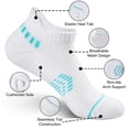 thumbnail image 4 of HIALTODAY 5 Pairs Women's Ankle Socks, Lightweight Breathable Cotton Blend Low Cut Casual Athletic ,Size 8-10，WHITE, 4 of 8