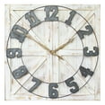 thumbnail image 1 of Stratton Home Decor S11545 Rustic Wood and Metal Farmhouse Mounted Wall Clock, 1 of 4