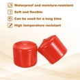 thumbnail image 4 of Uxcell 8Pcs Tapones de Silicona, 33mm(1 5/16") ID32mm(1 1/4") Altura Protectores de Rosca Redondos Flexibles para Tornillos, Cubiertas para Perros de Tubo de Metal, Rojo, 4 of 7