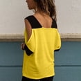 thumbnail image 4 of PVCS T-Shirt Décontracté à Manches Courtes Col en V Épaules Dénudées Mode Été pour Femmes, 4 of 7
