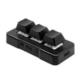 thumbnail image 2 of Small Keyboard Customized MK321BT 3-key Mini Customized Keyboard with Mechanical Blue Switch USB+BT Dual-mode Connection for Office Game Multimedia Black, 2 of 6