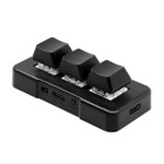 Riwcyla MK321,Pro 3, Clavier personnalisé avec commutateur bleu mécanique USB+2.4G+ Connexion pour Office Black , parfait pour une utilisation quotidienne, activités en plein air, voyage & occasions occasionnelles