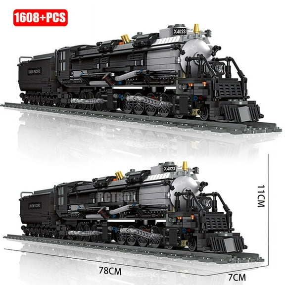 Bigboy Steam Train DIY Model Building Blocks Set Locomotive MOC Brick Toys Gift