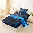 thumbnail image 2 of Castle Fairy Neon Sports Car Twin Sheet Sets 3pcs for Teens, Light Trail Race Bedding for Teen Bedroom, Blue Black, 2 of 6