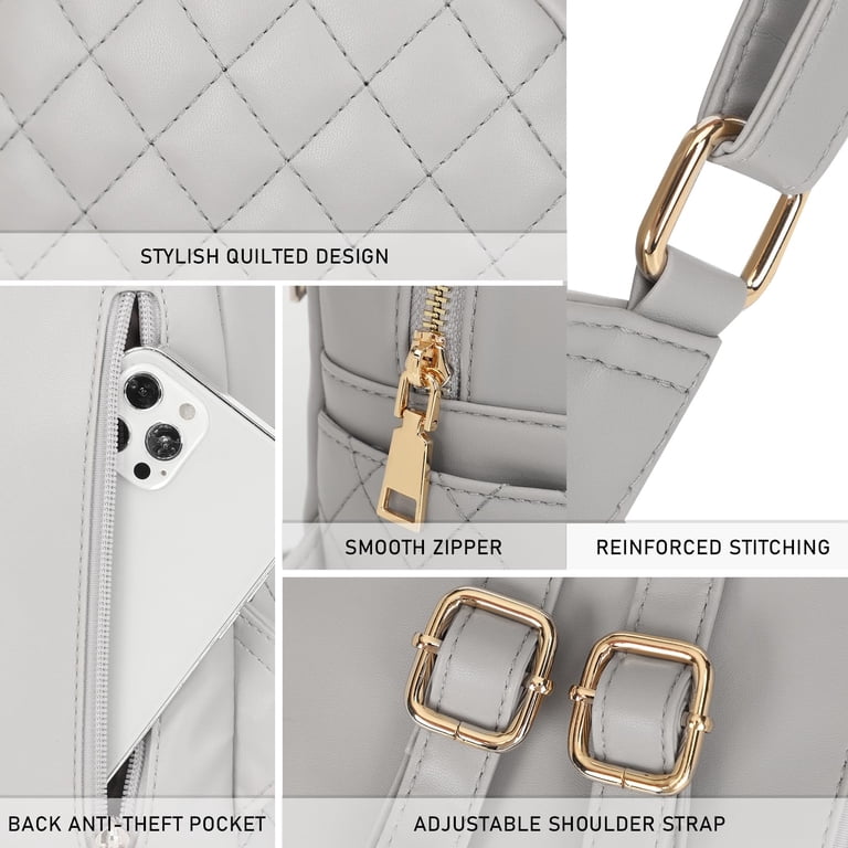 KL928 Quilted Mini Backpack for Women PU Leather Backpack 