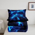 thumbnail image 5 of Homewish Blue Wild Lightning Twin Comforter Sets,Modern Abstract Art Bedding Set,Black Reversible,2pcs,1 Comforter and 1 Pillowcase, 5 of 7
