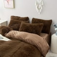 thumbnail image 3 of MorroMorn 5 PCS Shaggy Duvet Cover Bedding Set - Fluffy Comforter Cover Long Faux Fur Luxury Ultra Soft Cozy (Brown, King/California King), 3 of 6