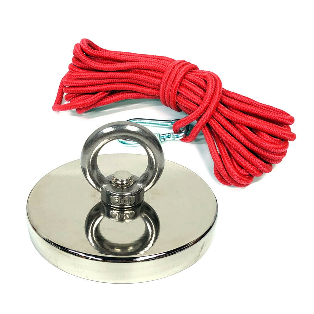 Details about   Fishing Magnet Kit Upto 1300LBS Pull Force Super Strong Neodymium Rope Carabiner 