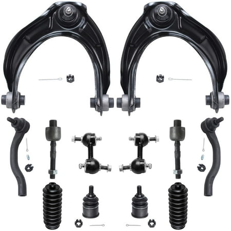 Detroit Axle - Front 12pc Suspension Kit for 2008-2012 Honda Accord 2008 2009 2010 2011 2012, 2 Upper Control Arms 2 Lower Ball Joints 2 Sway Bars 4 Tie Rods 2 Boots Replacement