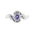 thumbnail image 2 of Order Now for 2025 Graduation, Freestyle Women's Platinum Plated Swirl Bypass Round Birthstone Class Ring, Personalized, High School or College Graduation, 2 of 8