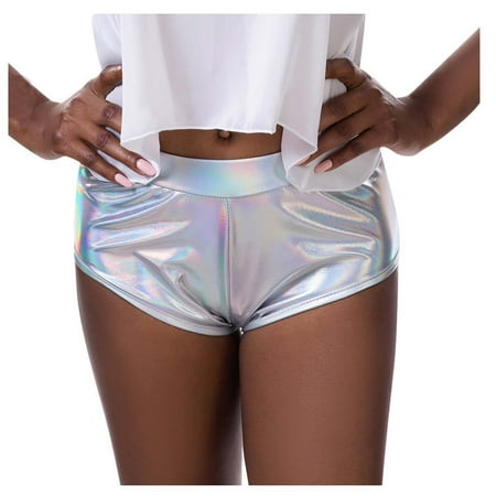 

Rovga Seamless Panties Females Leather Panty Silver Underwear Briefs 1 Pcs