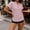 Pink, variant on ClodeEU Women's V Neck Henley Short Sleeve Casual Tunic Top,Casual Solid Color Loose Fit Blouse Black,Women's Plus L