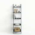 thumbnail image 5 of Ballucci 5-Tier Ladder Shelf, Wood Leaning Shelf Organizer, 67" H x 18" W, Gray, 5 of 10