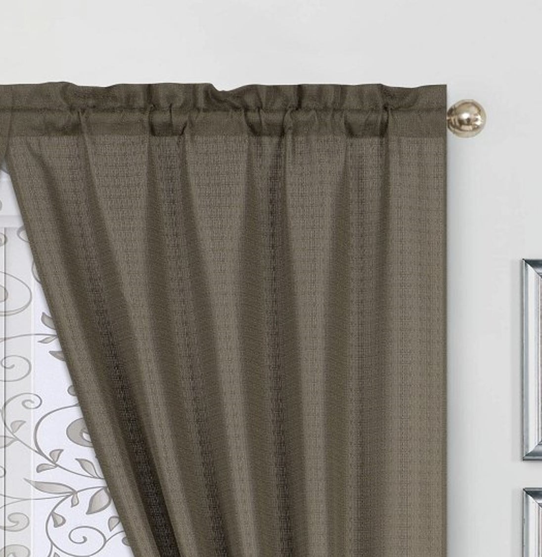 Mainstays Violet Solid & Sheer Curtains, 37” x 63” (6 Panels)