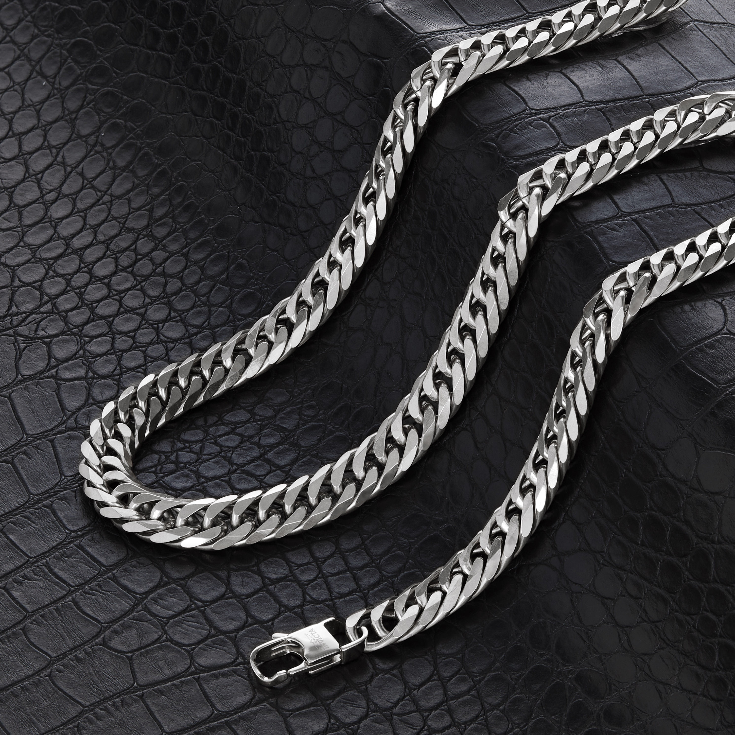 Invicta Jewelry Men's Double Curb Chain Bracelet and Necklace Set