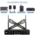 thumbnail image 6 of Berlingtone BR-52UM Professional Dual Dynamic Handheld UHF Wireless Microphone System, Metal Microphone and Base, for Singing, Karaoke, Church, Wedding, meeting, up to 260ft Range, 6 of 8