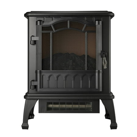 Mainstays New 2-Setting 3D Electric Stove Heater with Life-like Flame, Black