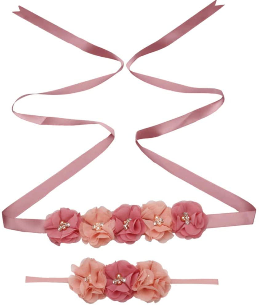 Wedding Flower Girl School Large 4” Girls Pink Hair Bow Clip Long Tails Rose Bud 