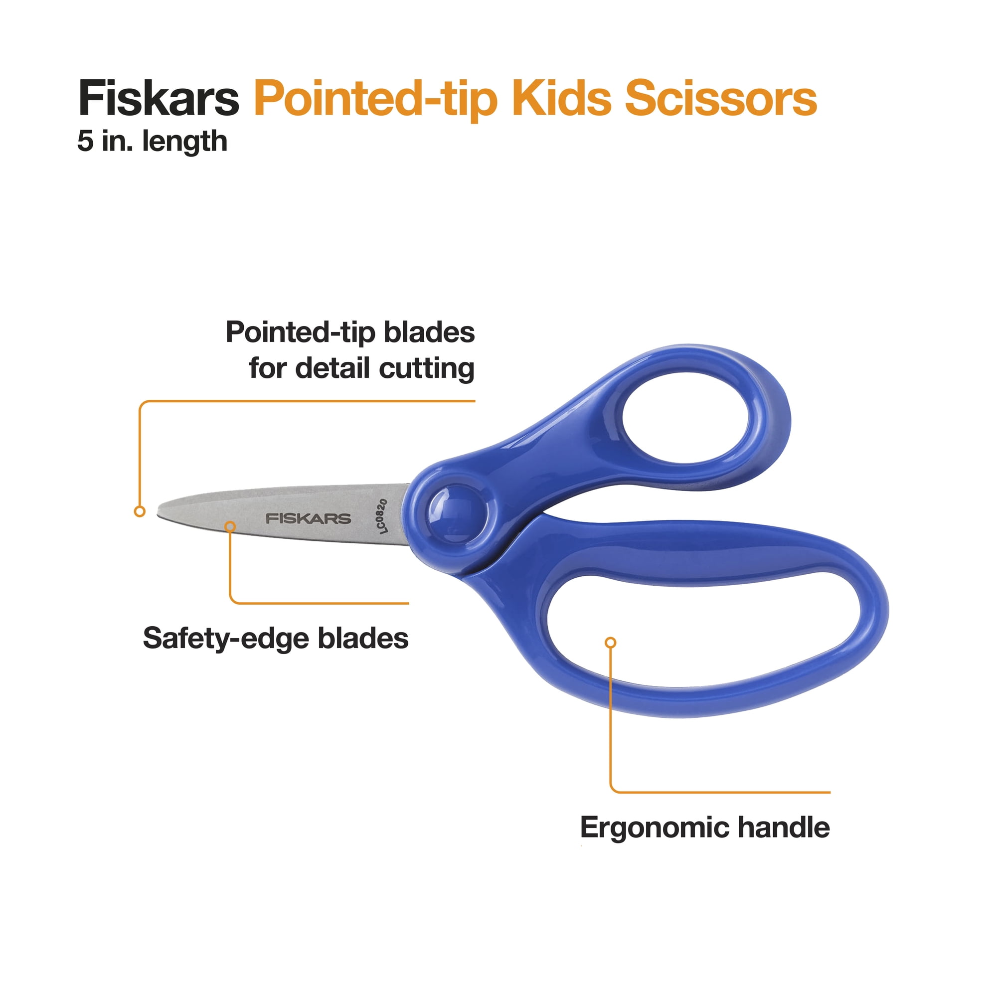 Fiskars No More Sticky Blades Comfort Grip Student Scissors Teal Glitter Age 12+ 