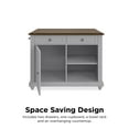 Kelsey Kitchen Island with 2 Stools and Drawers, Gray