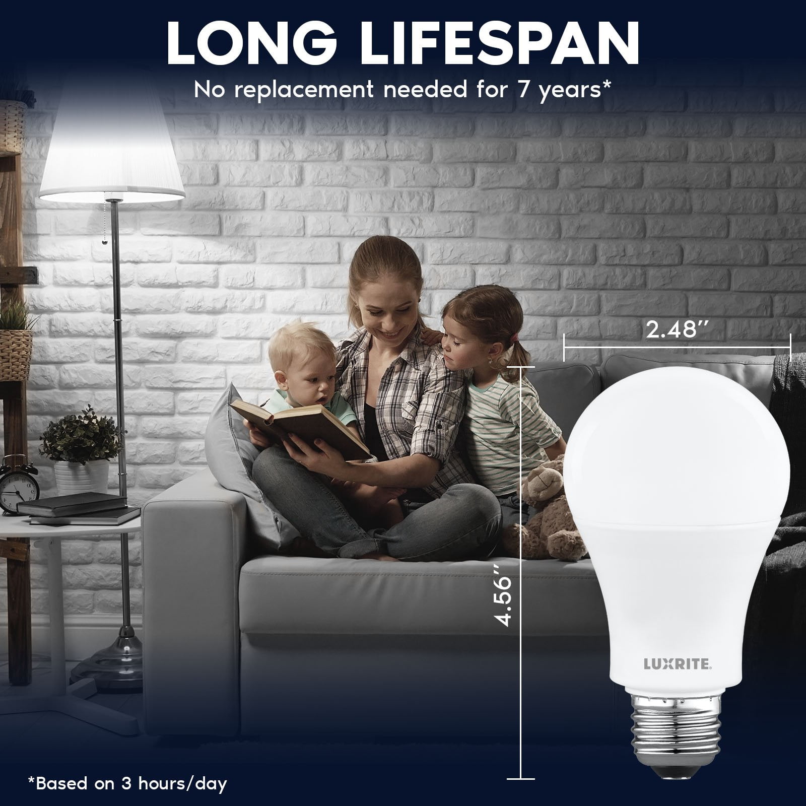 Luxrite A19 LED Light Bulb 12.5W=100W 4000K 1500 Lumens Non-Dimmable E26 Base Enclosed Fixture Rated Damp Rated ETL 8 Pack
