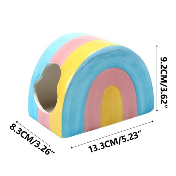 Cachette pour Hamster la Maison des Petits Animaux en Céramique pour Animal de Compagnie Maison Adorable Mini Cabane Cage Salle de Bain pour Hamster