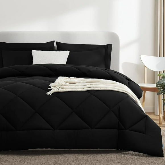 suxuMhao Quilted Diamond Pattern Twin Bedding Sets, Twin Size Comforter Set, Bed Comforter Set with Quilt Cover and Pillowcases - 2 Pieces,1 Quilt Cover: 66×90IN, 1 Pillowcase: 20×30IN, Black