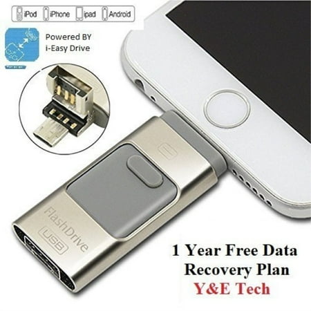 - 128 GB New USB i-Flash Drive Device Memory Stick OTG For iPhone iPod IOS Android (silver)
