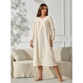 thumbnail image 4 of RH Nightgown Women's Long Sleeve Sleepwear Full Length Nightshirt Cotton Sleep Gowns RHW4058-F-L, 4 of 5