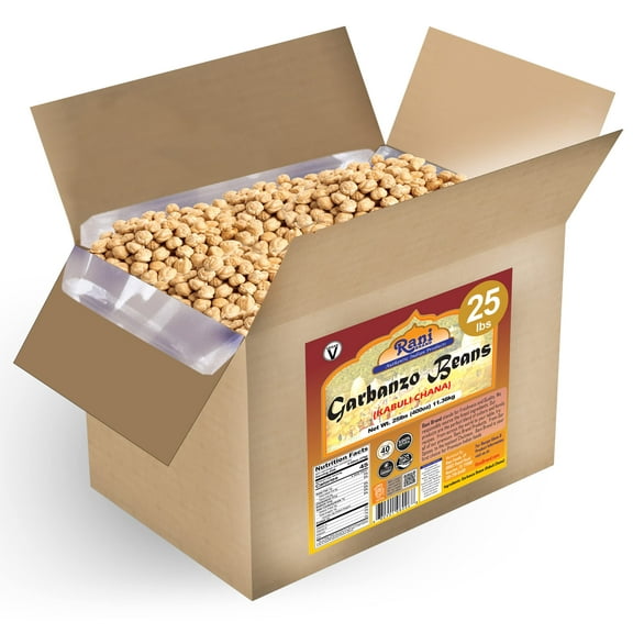 Rani Garbanzo Beans (Kabuli Chana) 400oz (25lbs) 11.36kg Bulk Box ~ All Natural | Vegan | Gluten Friendly | NON-GMO | Indian Origin