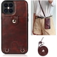 thumbnail image 3 of Necklace Crossbody Case for iPhone 12 Pro Max,PU Leather Wallet Lanyard Case Cover with Card Holder Adjustable Detachable Anti-Lost Neck Strap Case for iPhone 12 Pro Max,6.7",Brown, 3 of 17