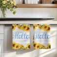 thumbnail image 7 of Sunflowers Kitchen Towels Set of 4, Yellow Flowers Summer Botanical Pastoral Wooden Absorbent Dish Towels for Kitchen, Microfiber Hand Towel, Quick Drying Tea Towel for Cleaning Decorative Dishcloths, 7 of 7