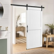 Dextrus 36"x 84" Sliding Barn Door, Single Track Sliding Barn Door with Hardware Kit and Handle for Interior & Exterior Use, White
