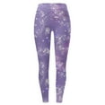thumbnail image 5 of HXWCHs Women's Fashion Carnival Casual Galaxy Starry Print Yoga Leggings High Waisted Workout Pants for Running Fitness XXL Light Purple, 5 of 5