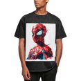 thumbnail image 1 of Spider-Man 230g Vintage Washed Drop Shoulder T-Shirt - Iron On, 1 of 7