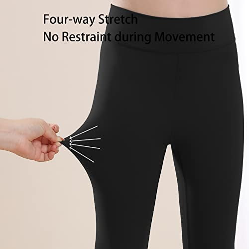 MERIABNY Girls Active Workout Leggings High Waisted Dance Yoga Pants for 6-13  Years Black 8