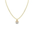 thumbnail image 1 of 14k Tri-tone Gold Cubic Zirconia '15' Heart-shaped Quincinera Pendant with 1.2mm Rolo Chain, 1 of 4
