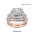 thumbnail image 3 of AFFY 1.25 Carat Round Moissanite Diamond Halo Bridal Set Wedding Ring 14k Rose Gold over Silver-6.5, 3 of 6