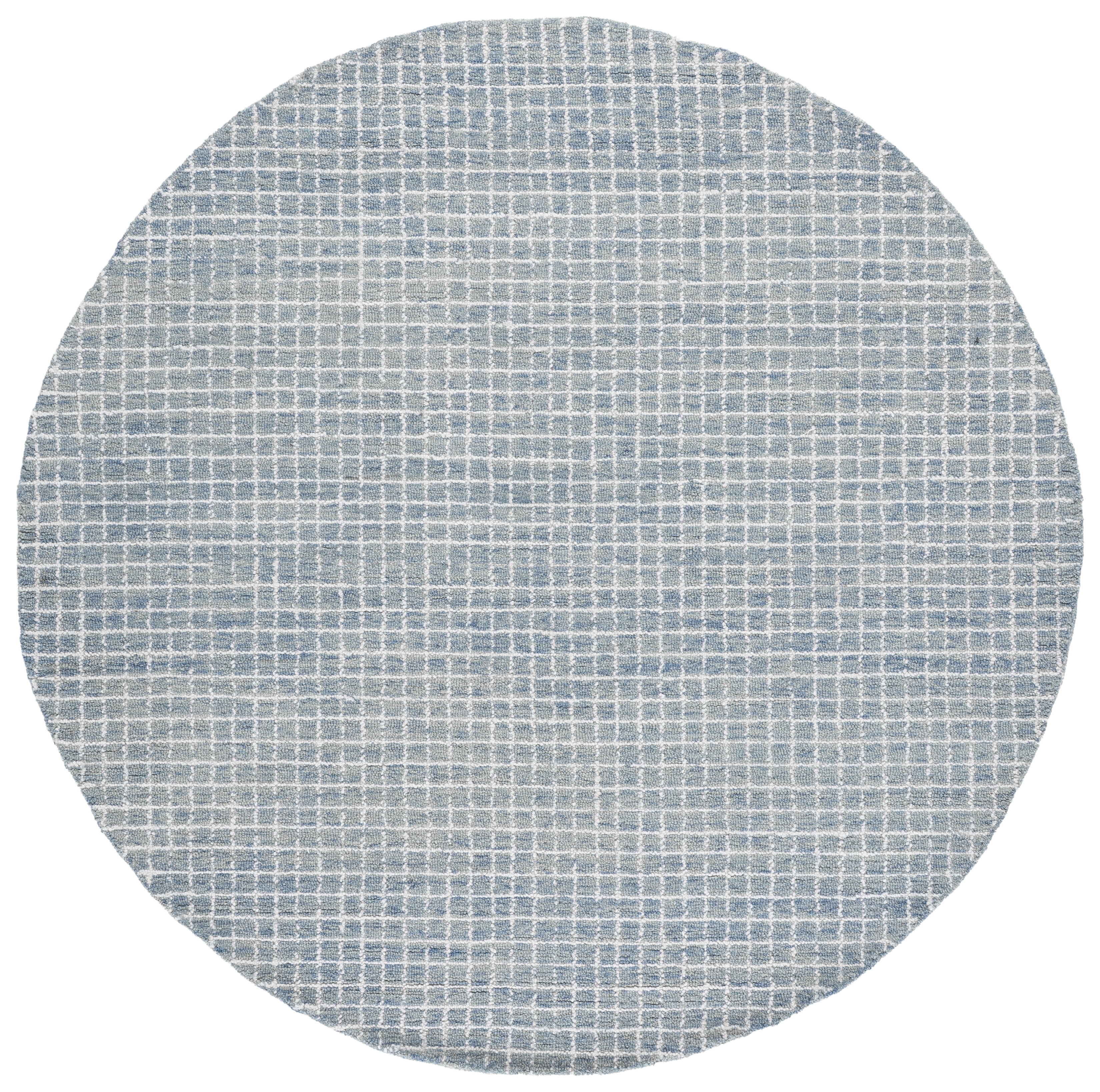 SAFAVIEH Abstract Careen Geometric Area Rug, Ivory/Blue, 6' x 6' Round