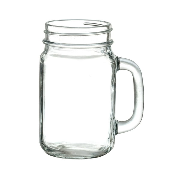 Juego de 6 Tarros Vasos Frascos tipo Mason Jar Liso Vintage Vidrio 480ml Transparente para Bebidas y Alimentos VITTORI