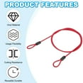 thumbnail image 4 of 5/32" Dia Vinyl Coated Stainless Steel Cable with Loops, 5 Pcs 4 ft (47")  Lanyard Lock for Outdoor Stage Lock, Red, 4 of 7