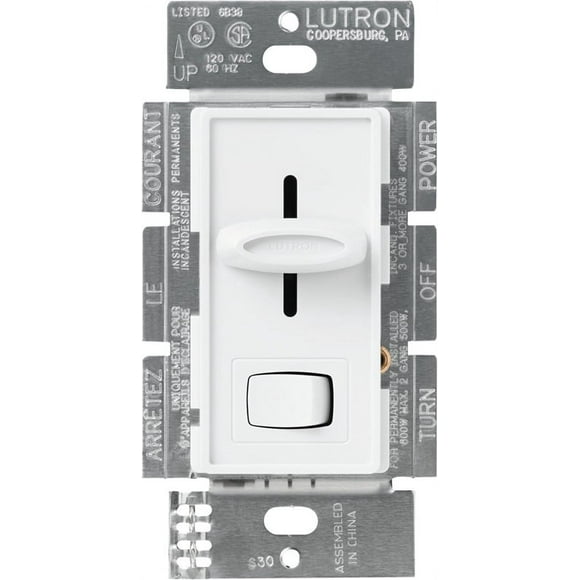 Lutron Electronics SFSQ-LFH-WH Fan/Light Controls, Slide To Off Fan Control, White