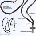 thumbnail image 5 of Tiger Eye Cross Necklace for Men & Women – Multicolor Crystal Beaded Pendant, Gift Box with Two Cards & Leather Pouch, Fashion Jewelry, 5 of 5