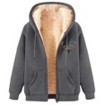 thumbnail image 2 of Fanxing Mens Vintage Fleece Lined Jackets Plus Size Zip Up Hoodies Sherpa Coats Winter Warm Jacket Coats S-3XL Gray,XXL, 2 of 5
