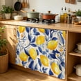thumbnail image 6 of Yellow Lemon Cabinet Curtain 35"Wx35"L,Dustproof Under Sink Skirt with Self Adhesive Tape,Blue Leaf Vintage Botanical Summer Spring Cabinet Curtain Cover for Kitchen Sink,Bathroom Vanity,Laundry Room, 6 of 9