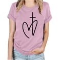 thumbnail image 1 of Blouses pour Femmes Hauts Imprimés Manches Courtes Blouse Col Rond T-Shirt Hauts, 1 of 1