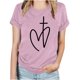 thumbnail image 1 of Blusas de Manga Corta para las Mujeres Imprimir Cuello Redondo Camiseta, Blusa Clásica Vintage para la Primavera Y el Verano, 1 of 4