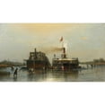 thumbnail image 2 of Alexei Petrovich Bogoliubov 14x10 Black Ornate Wood Framed Double Matted Museum Art Print Titled: Steamship on the Don, 2 of 5