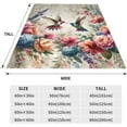 thumbnail image 4 of Retro Hummingbird Floral Blanket Gifts for Women Soft Warm Lightweight Cozy Spring Flower and Birds Vintage Throw Blankets for Bed Living Room Sofa Couch Valentines Day Decor 60x80in, 4 of 6